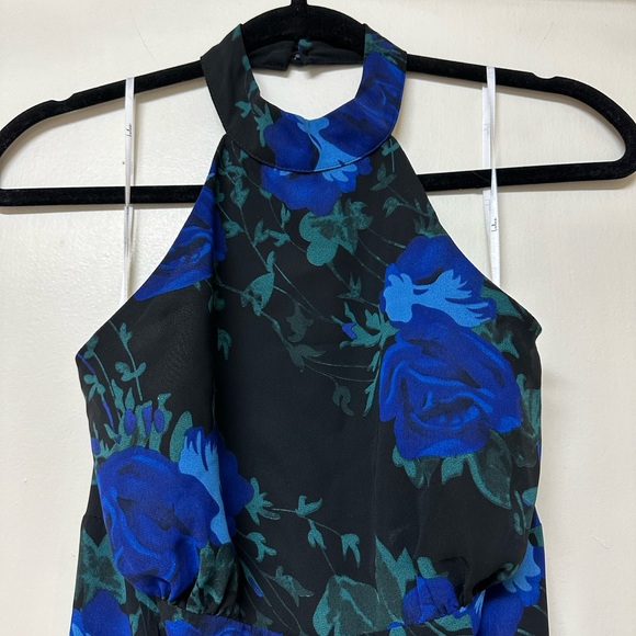 Lulus Elegant Entrance Black Floral Print Halter Maxi Dress - Picture 7 of 13